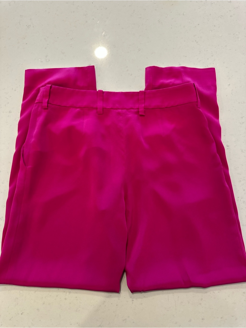 NWOT Diane Von Furstenberg 100% Silk Pants Pink Size 2 Straight Leg - Picture 3 of 8